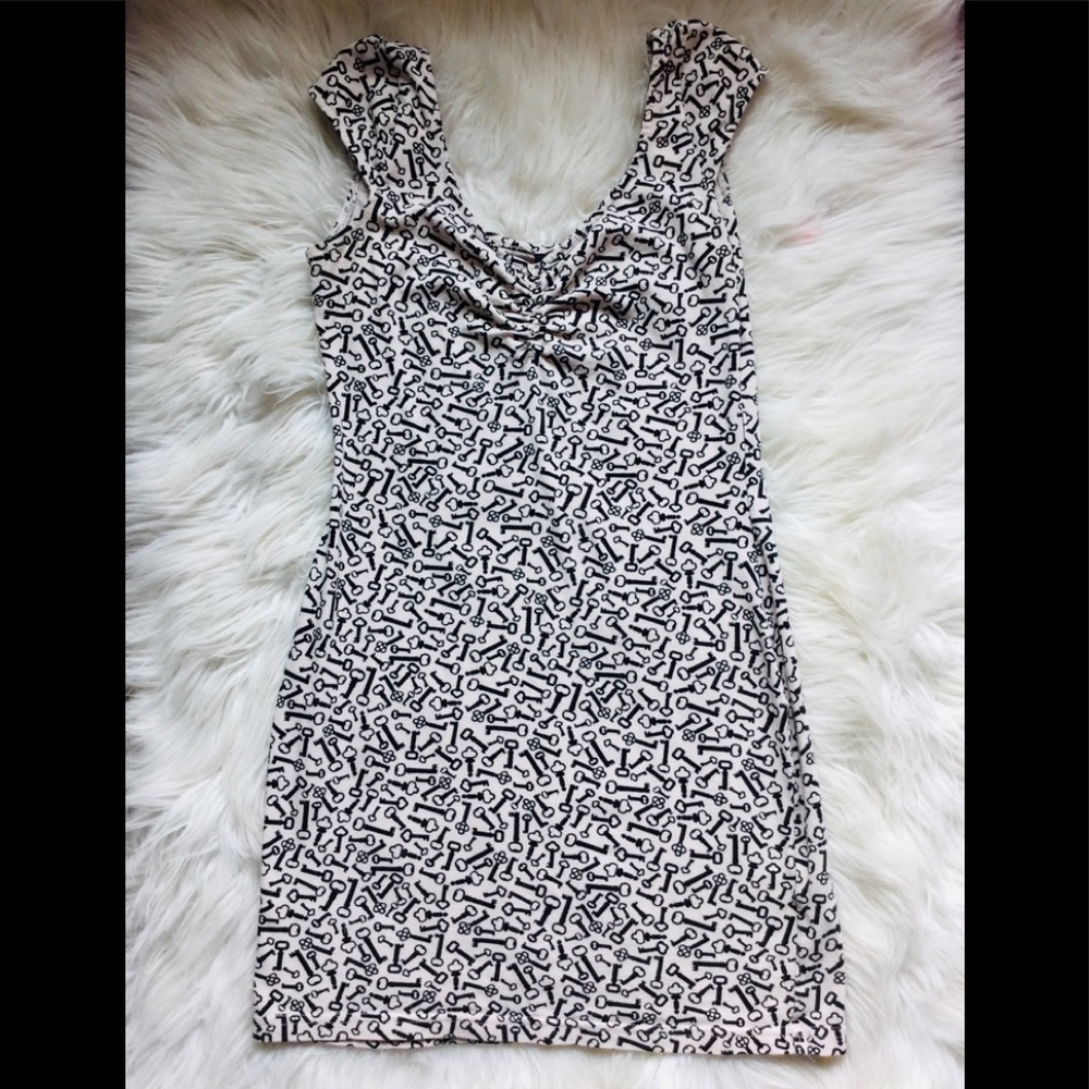 H&M Key print bodycon dress